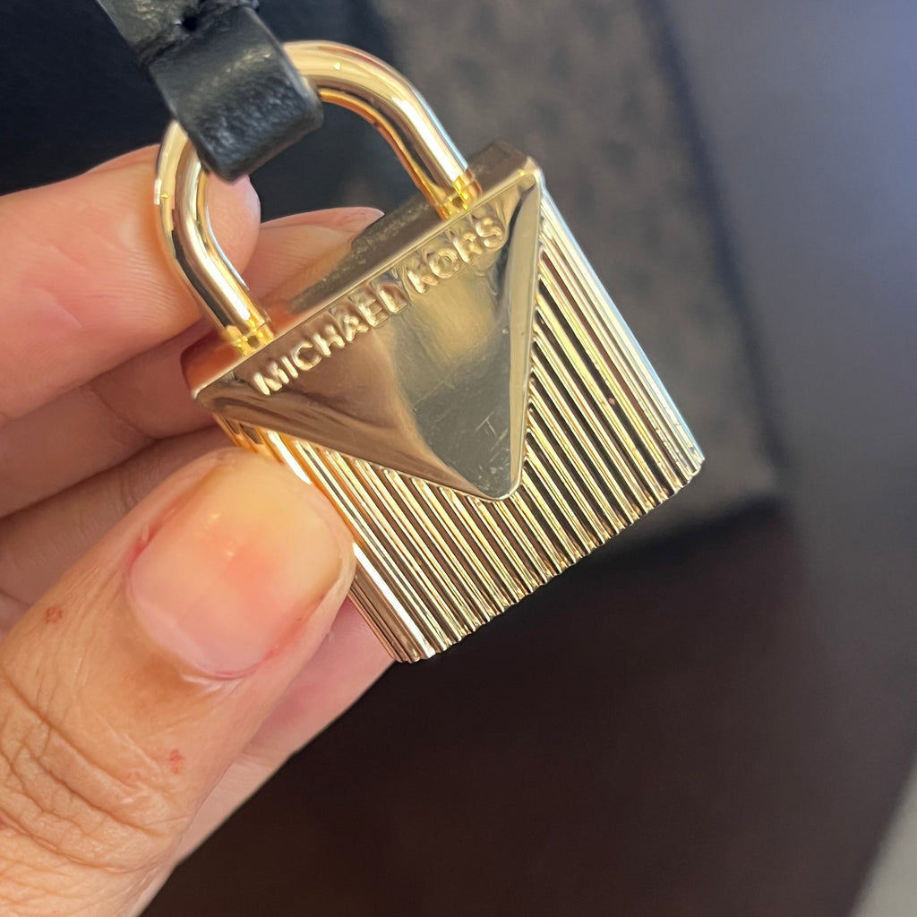 Michael Kors Brown & Black Monogram XL Pocket Tote Bag | Gently Used |