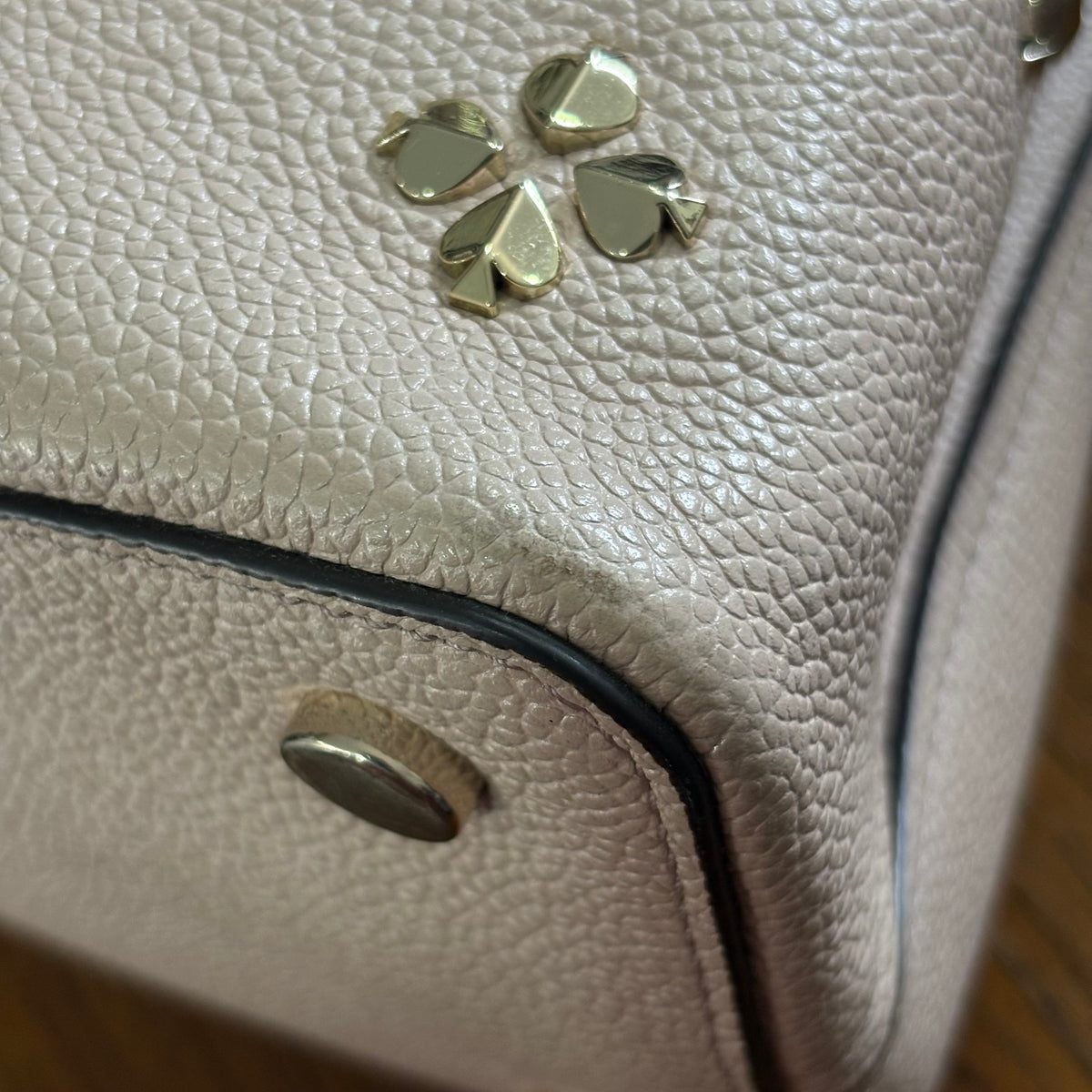 Kate Spade Pale Vellum Margaux Spade Stud Medium Satchel Bag | Pre Loved |