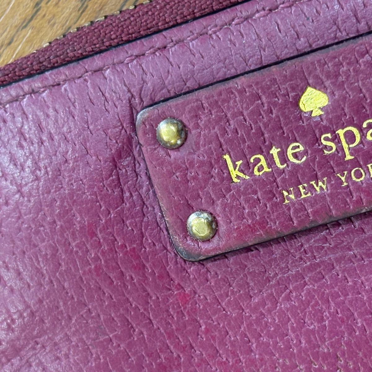 Kate Spade Oxblood Small Zip Around Wallet | Pre Loved |