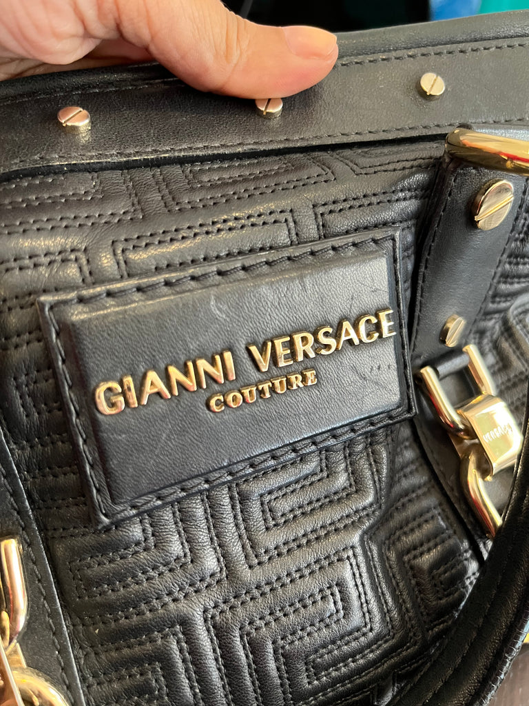 Versace Black Lambskin Leather 'Grab It' Tote | Pre Loved |