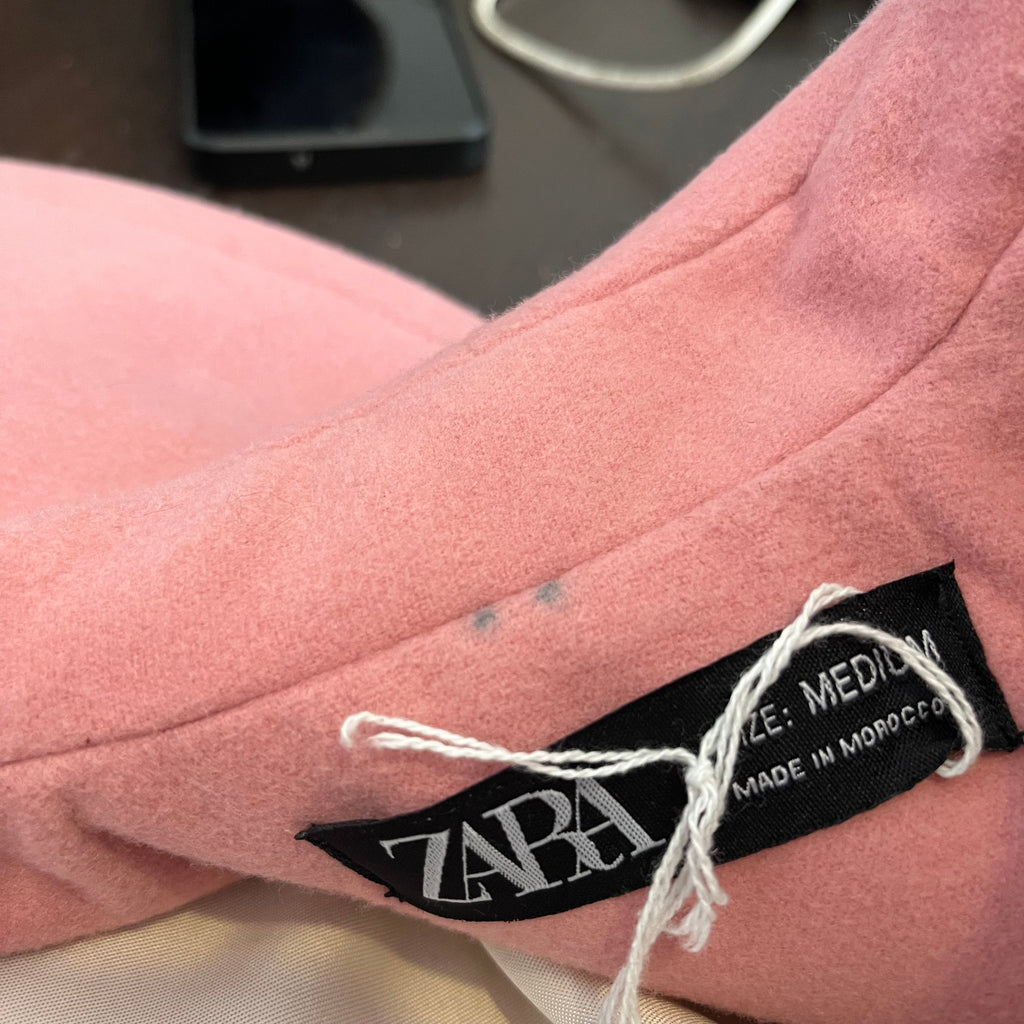 ZARA Pink Open Winter Coat | Pre Loved |