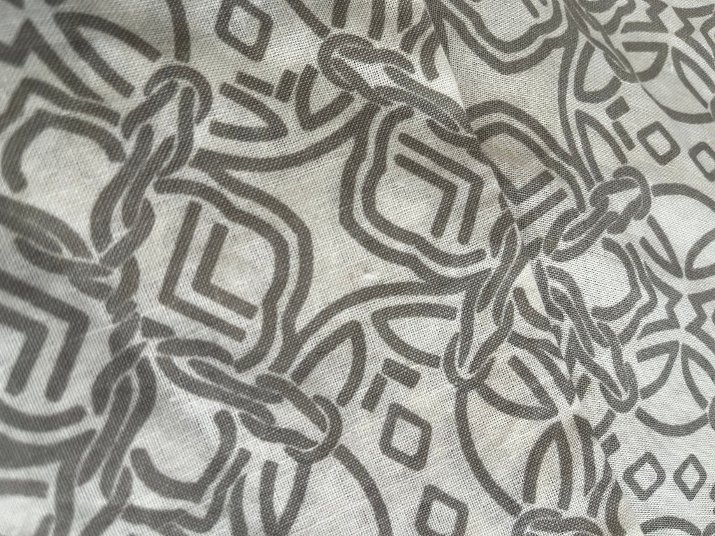 Sanam Chaudhri Grey & White Block Print Kurta | Brand New |