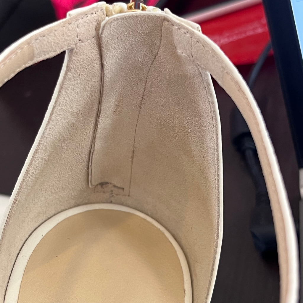 Jimmy Choo Off White Saoni Latte Leather Heels | Gently Used |