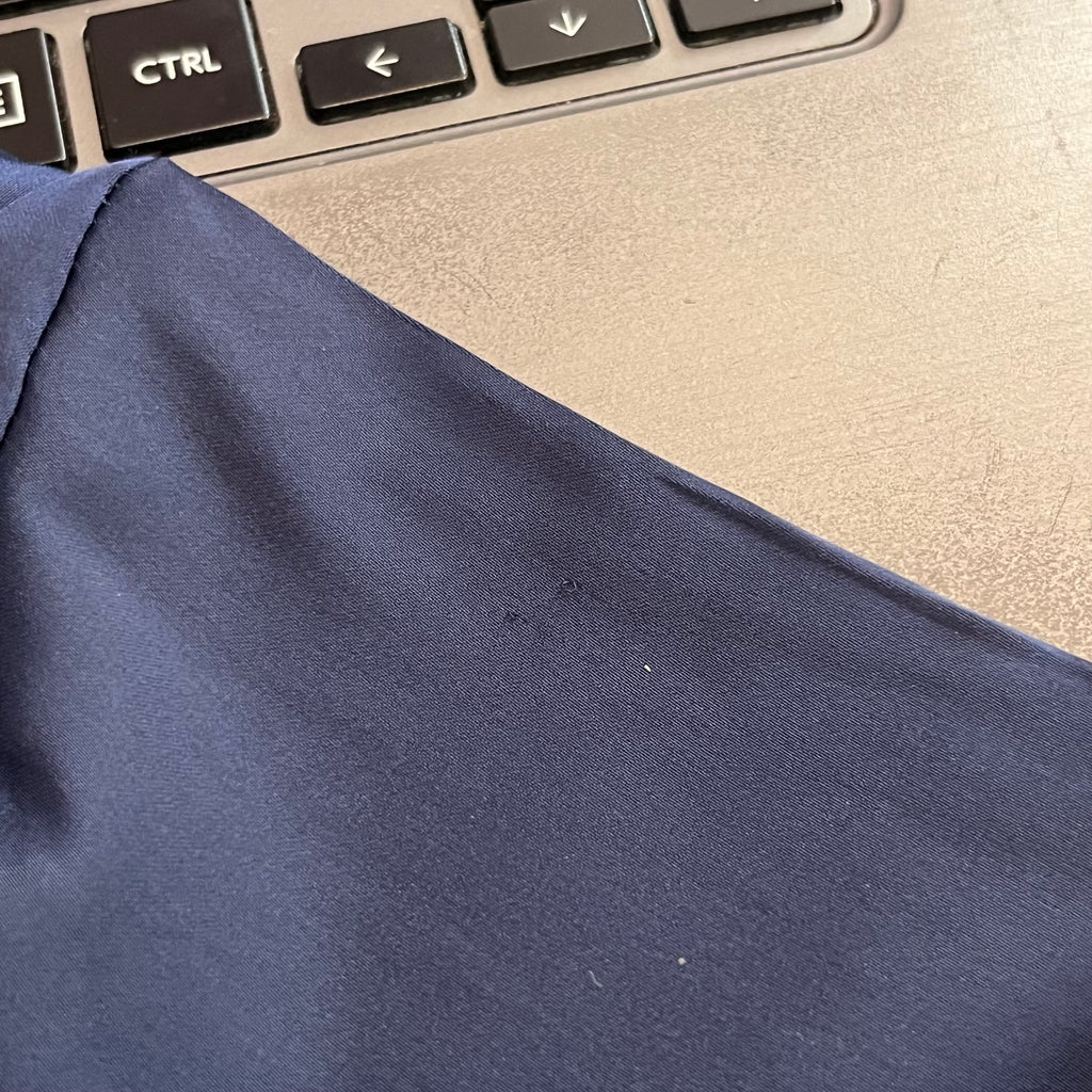 H&M Navy Satin Button Down Collared Shirt | Pre Loved |