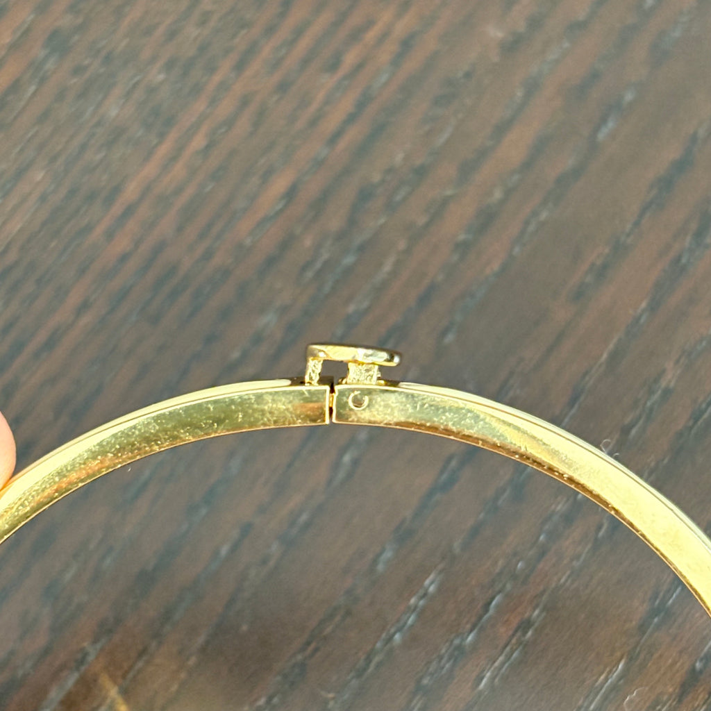 Kate Spade Gold & Cream Thin Hinge Bangle | Pre Loved |