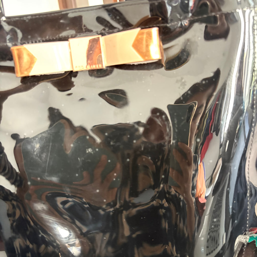 Ted Baker Black Plain Bow Icon Jelly Tote | Brand New |