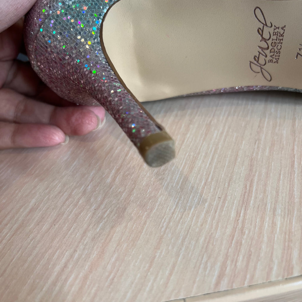 Jewel By Badgley Mischka Rainbow Glitter Royalty Pumps | Pre Loved |