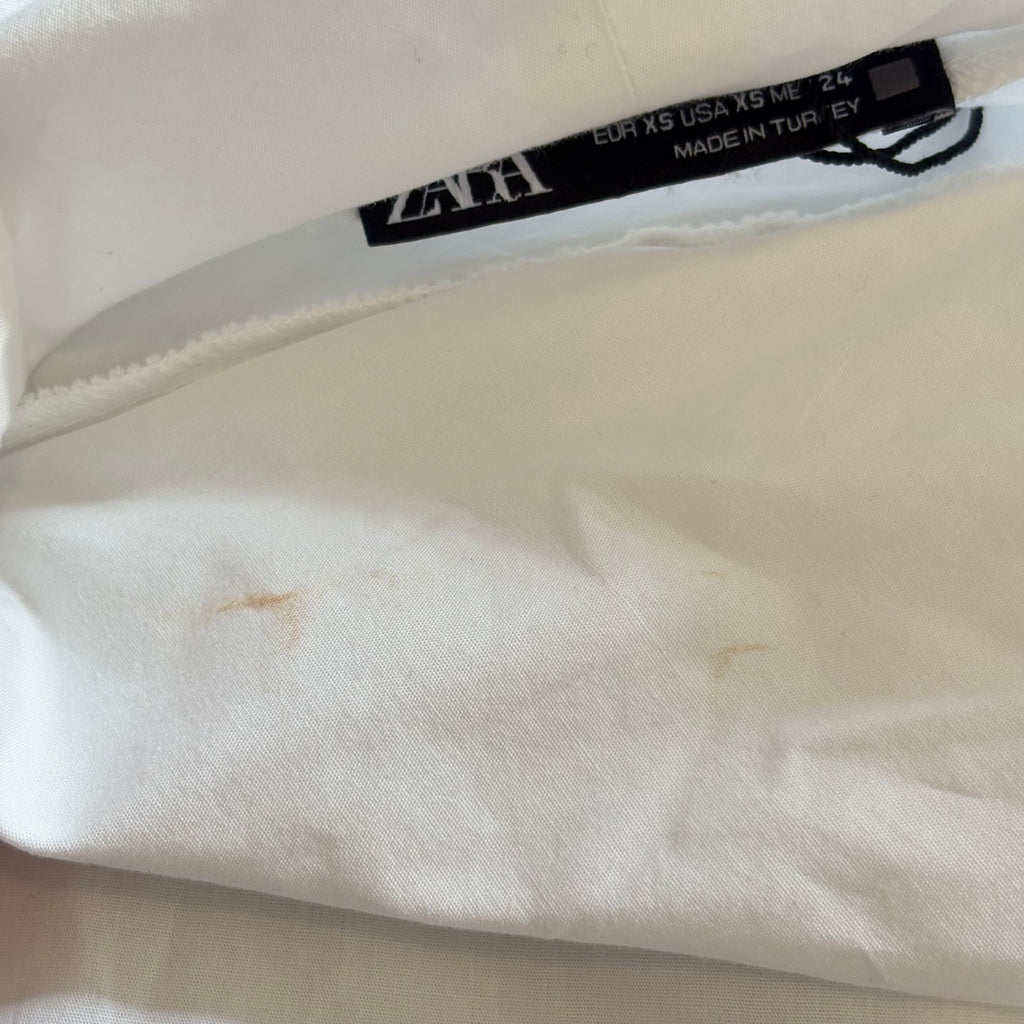 Zara White High-Neck Front Knot Top | Gently Used |