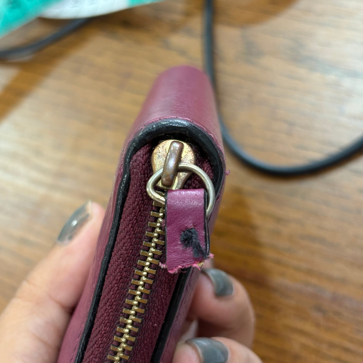 Kate Spade Oxblood Small Zip Around Wallet | Pre Loved |