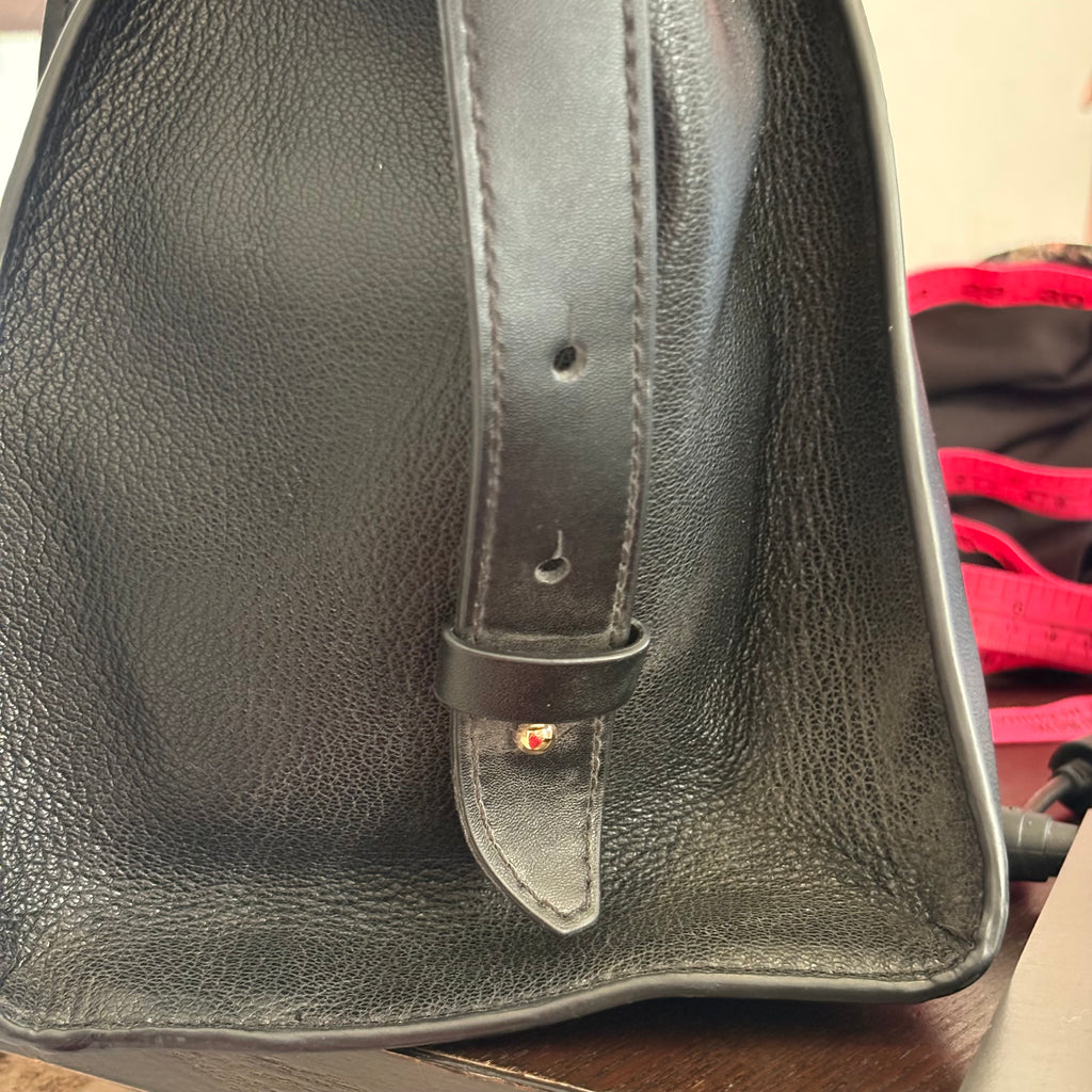 Michael Kors Black Avril Large Pebbled Leather Top-Zip Satchel Bag | Pre Loved |