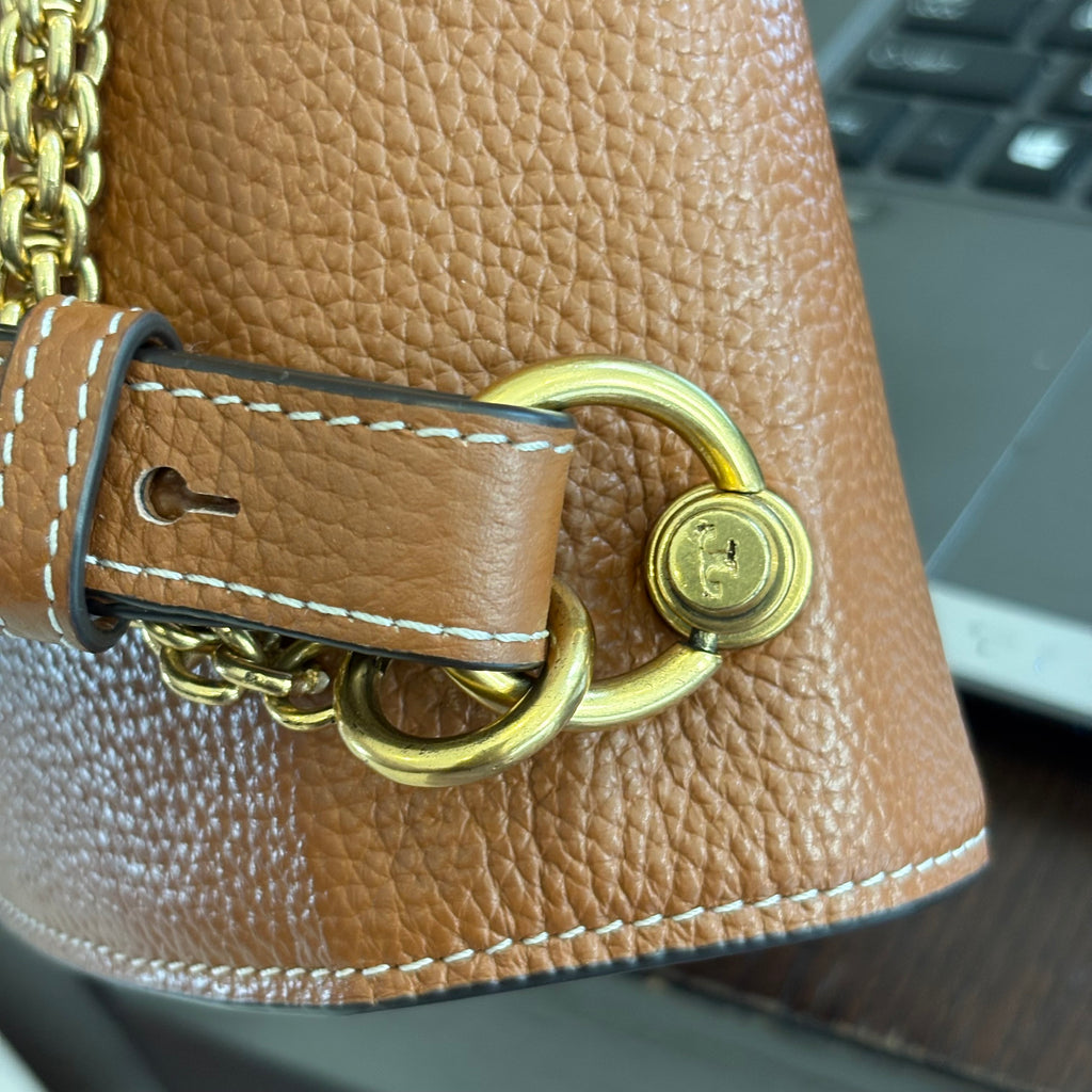 Tory Burch Tan Leather Miller Flap Shoulder Bag | Gently Used |