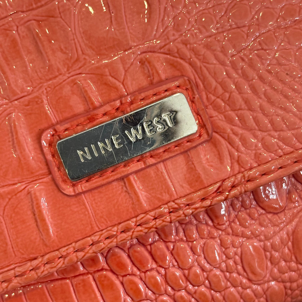 Nine West Orange Patent Leatherette Crossbody Bag | Pre Loved |