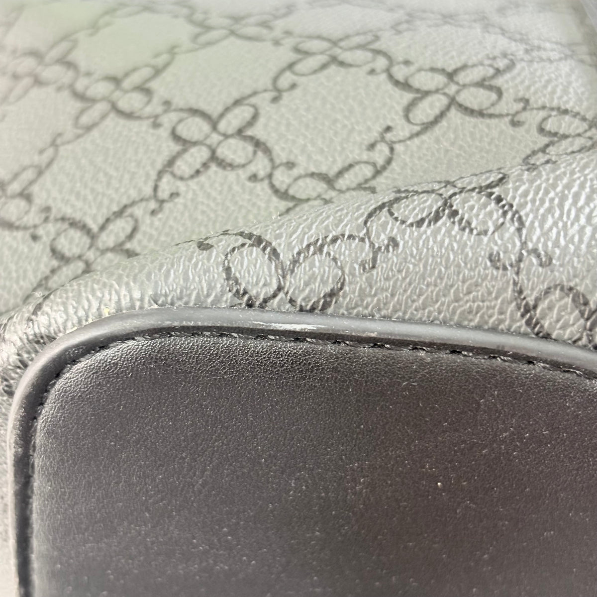 Nine West Grey And Black Lior Monogram Tote Bag | Gently Used |
