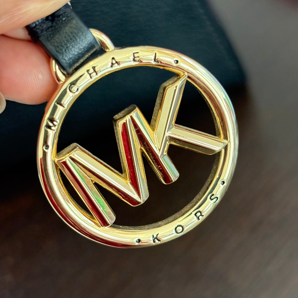 Michael Kors Black Avril Large Pebbled Leather Top-Zip Satchel Bag | Pre Loved |