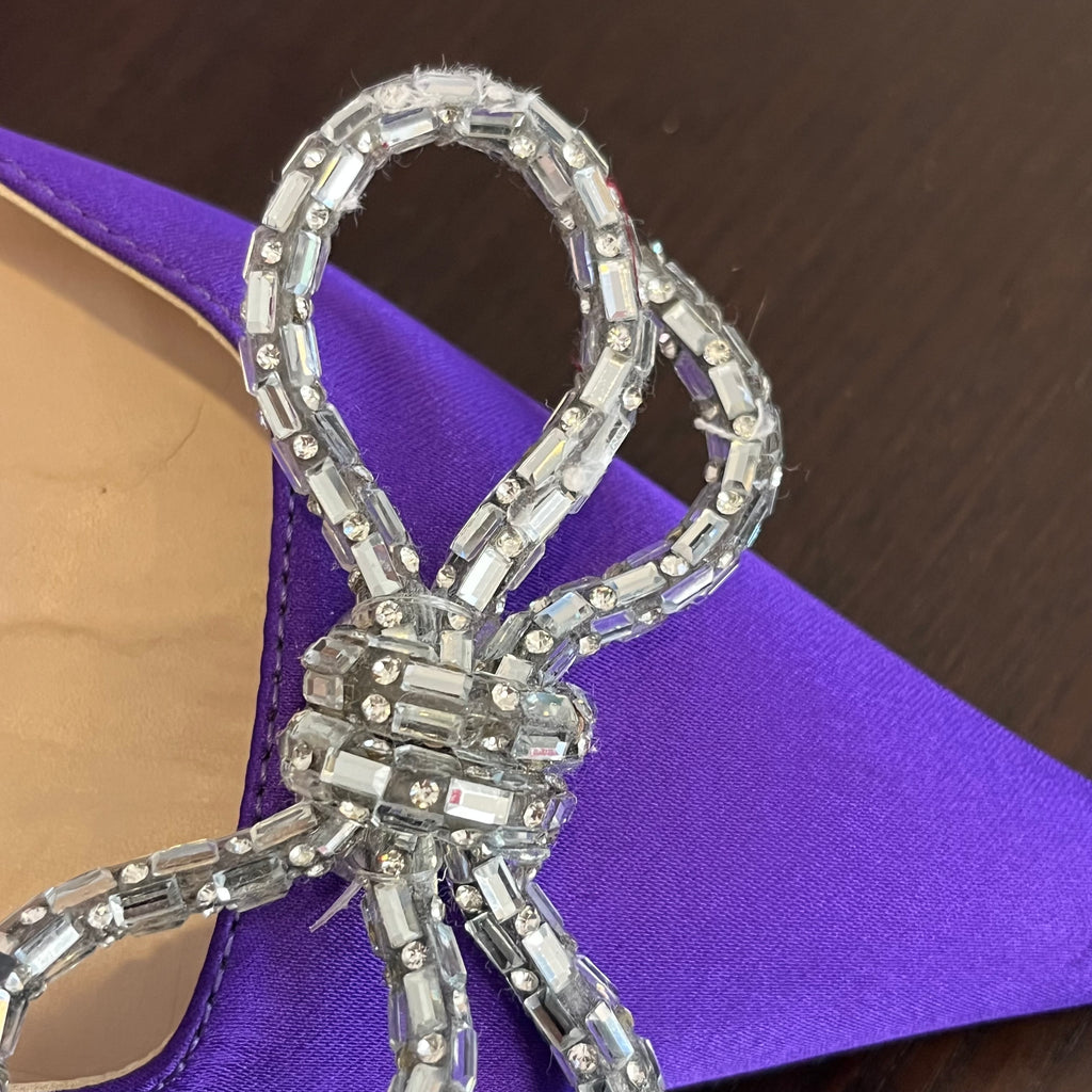 ZARA Purple Rhinestone Bow Mules | Gently Used |