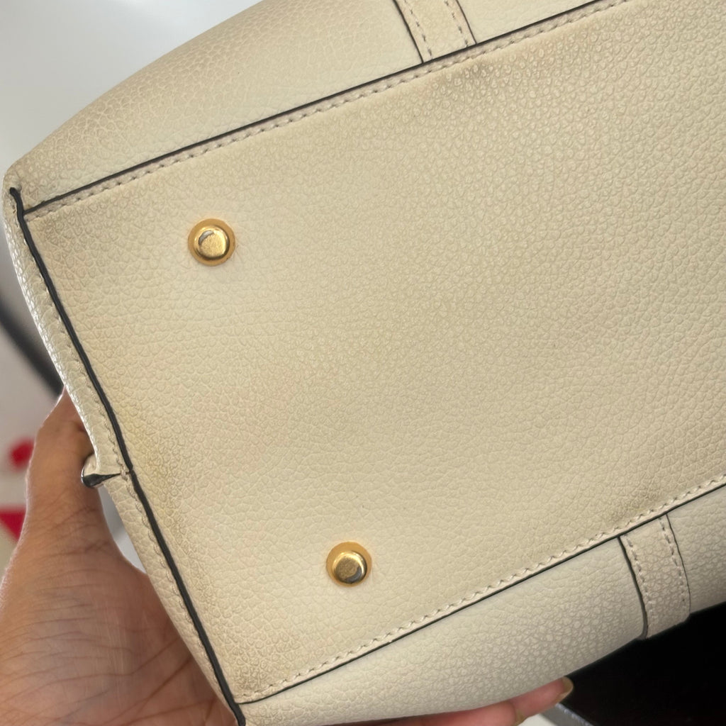 Tory Burch Ivory 'Perry' Triple Compartment Tote Bag | Pre Loved |