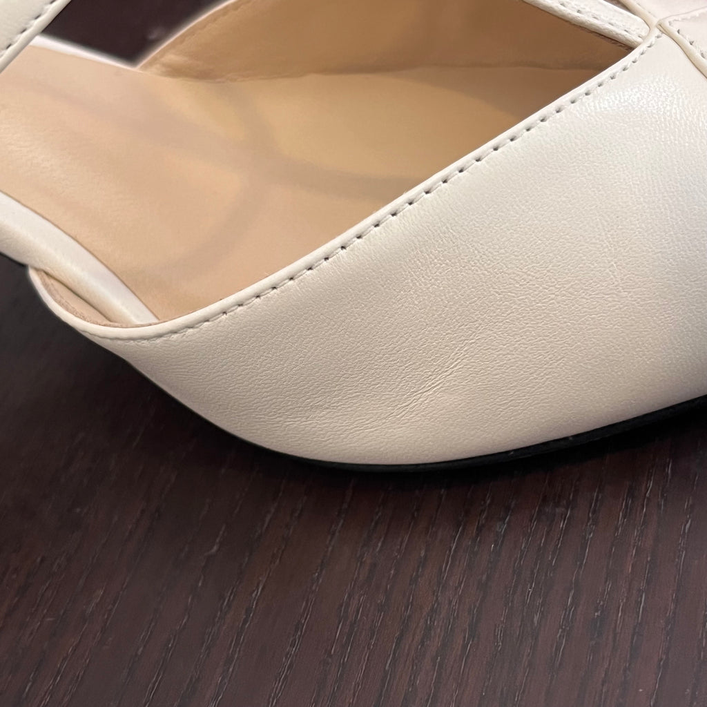 Jimmy Choo Off White Saoni Latte Leather Heels | Gently Used |