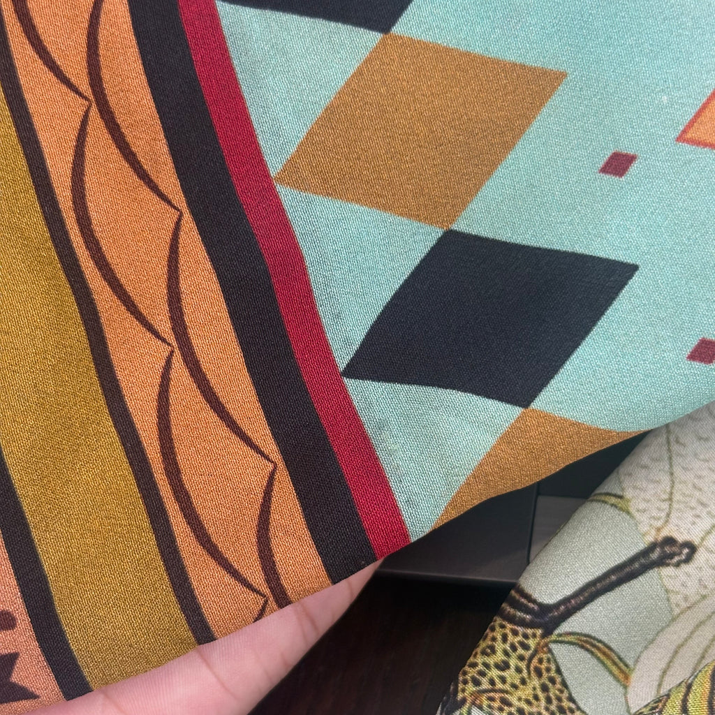 Sania Mastakiya Green Swan Print Silk Long Kurta | Gently Used |