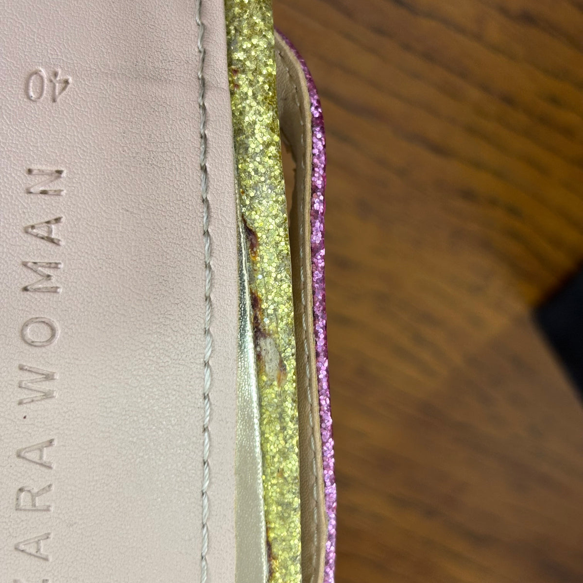Zara Multicolor Glitter Shiny Multi-Strap Sandals | Pre Loved |