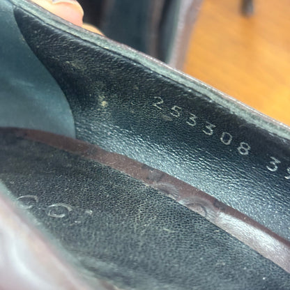 Gucci Brown Guccissima Leather Peep Toe Pumps | Gently Used |