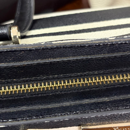Kate Spade Navy Blue & White Striped Satchel Bag | Pre Loved |