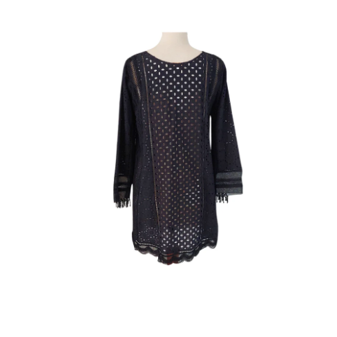 Farida Hasan Black Chicken Kurta With Slip | Pre Loved |