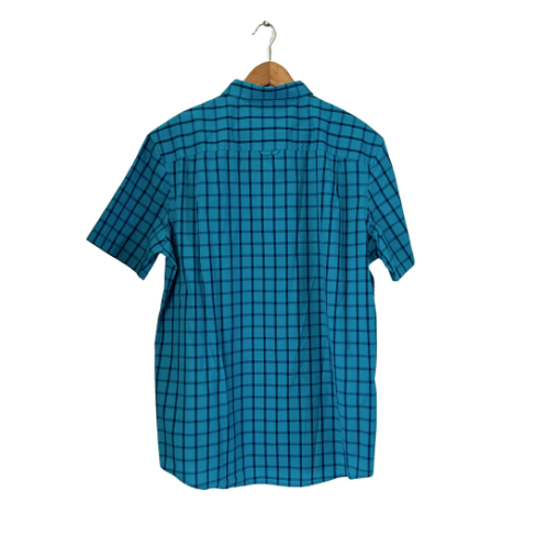 Club Room Men's Blue Checked Short-sleeves Shirt | Brand New |