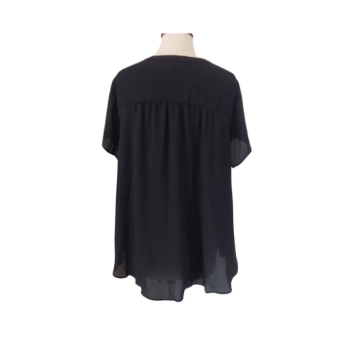 Torrid Black Sheer Flat Collar Tunic | Brand New |