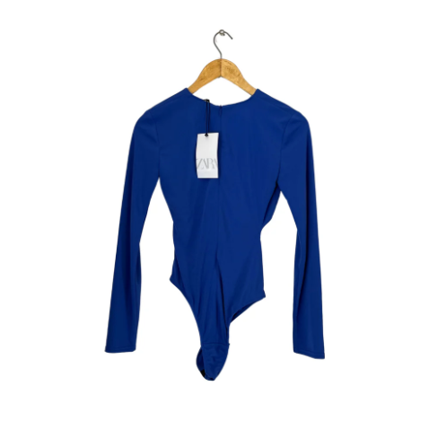 ZARA Blue Cut-Out Bodysuit | Brand New |