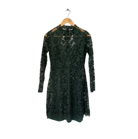 Zara Green Lace Knee Length Dress | Gently Used |