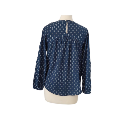 Mango Navy & White Printed Top | Pre Loved |