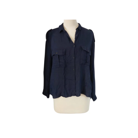 Mango Navy Soft Collared Shirt | Pre Loved |