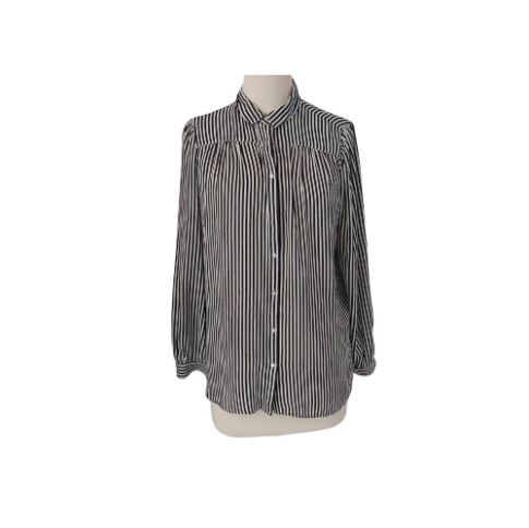 H&M Black & White Striped Button Down Shirt | Pre Loved |