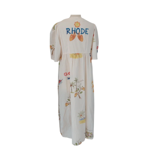 Banana Republic Cream Printed Maxi Dress | Gently Used |