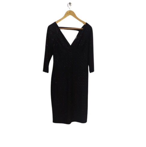 Quiz Black Shimmer Knee Length Dress | Gently Used |