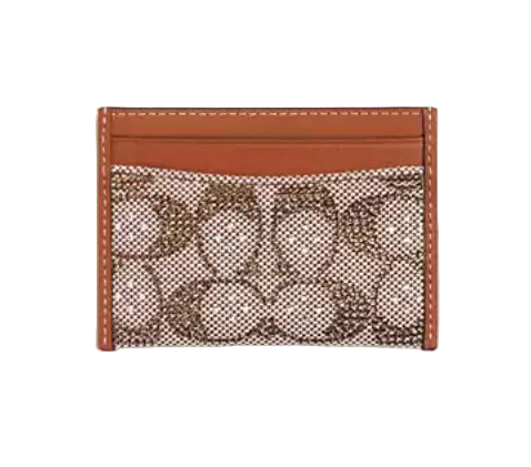 Coach Essential Card Case with crystals - Burnished Amber | Brand New |