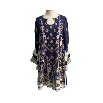 Sania Maskatiya Blue & Mint Green Kurta (3 Piece) | Gently Used |