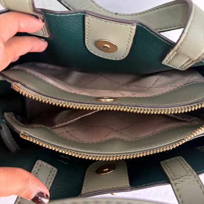 Michael Kors Sage Green Emilia Small Leather Satchel Bag | Pre Loved |