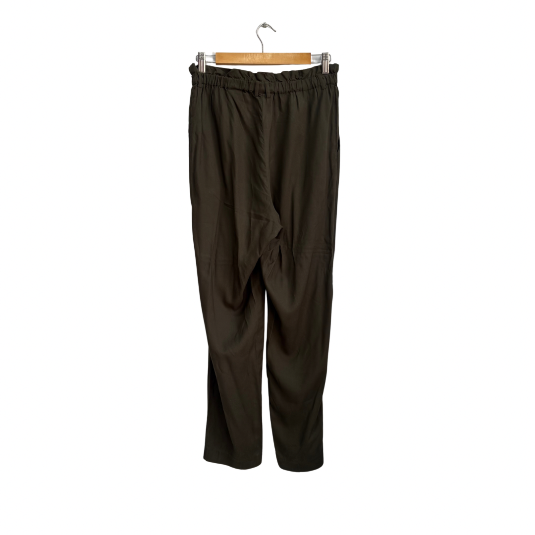 H&M Olive Green Elastic Belt Pants | Gently Used |
