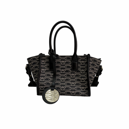 Emporio Armani Black Monogram Mini Tote Bag | Gently Used |