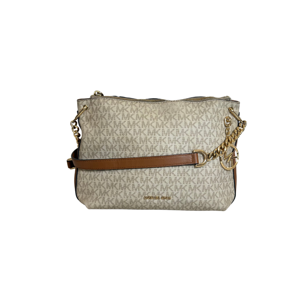 Michael Kors Vanilla Lillie Large Messenger Handbag | Pre Loved |