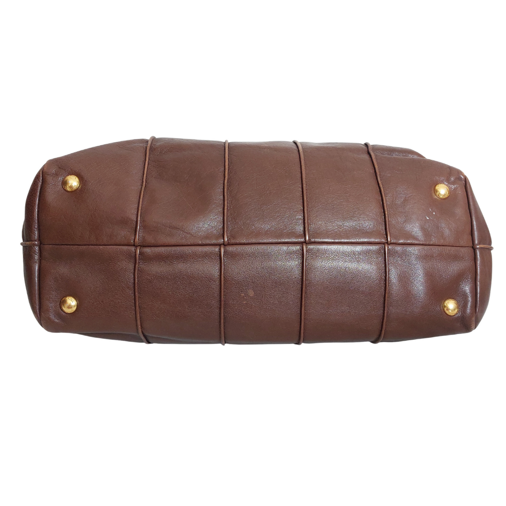 Prada Tan Leather & Plastic Chain Shoulder Bag | Gently Used |