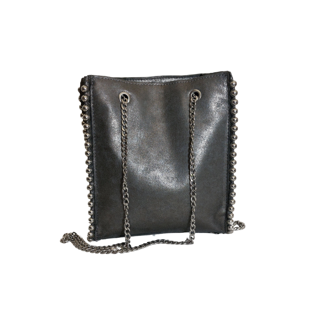 Zara Grey/Metallic Studded Shoulder Bag | Brand New |