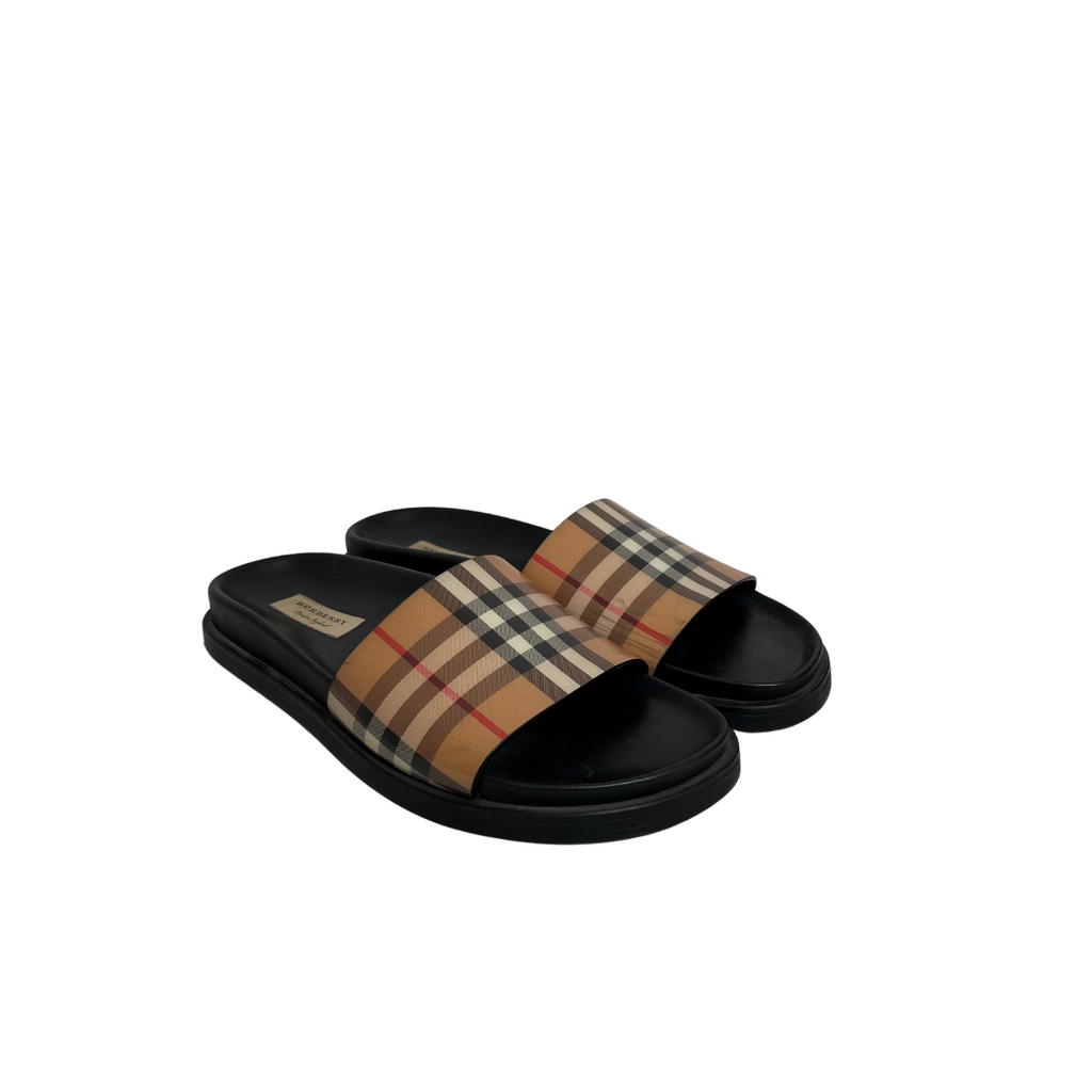 Burberry Signature Check Print Logo Slides | Pre Loved |