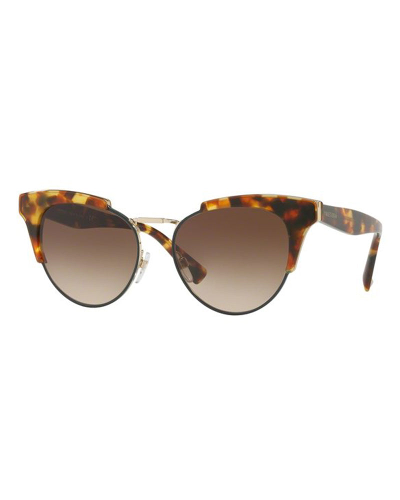 Valentino Dusky Pink/Black Cat Eye Acetate Cube Havana VA4026 Sunglasses | Like New |
