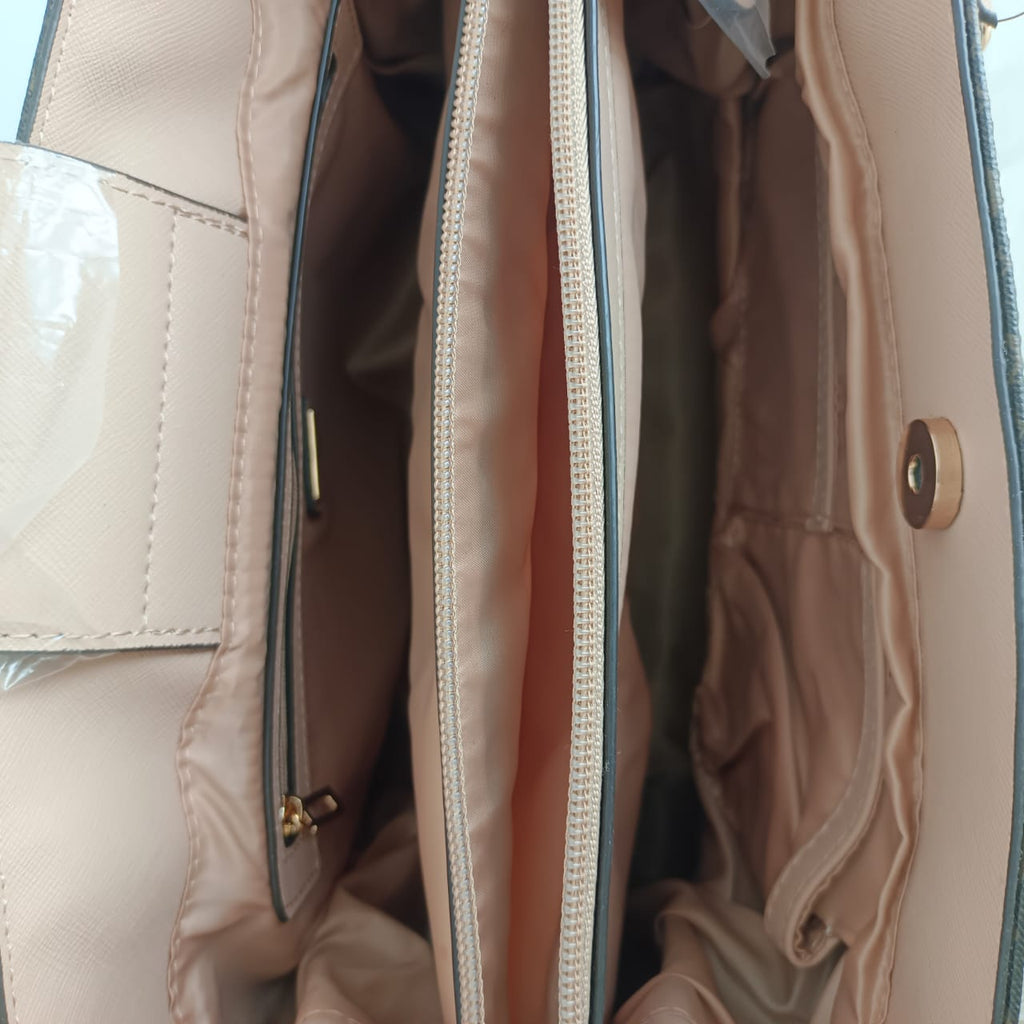 GUESS Brown & Beige Brooker Logo Satchel Bag | Brand New |