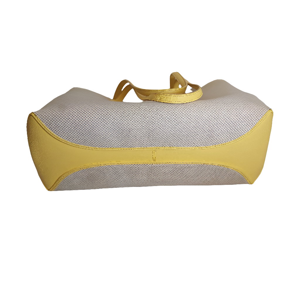 Kate Spade Cream Canvas & Yellow Leather 'All Day' Large Tote Bag | Pre Loved |