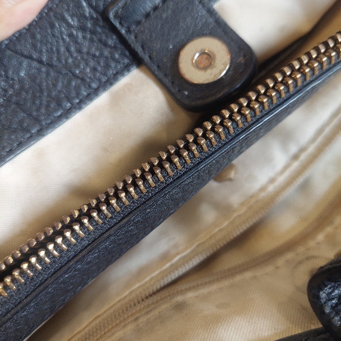 Kate Spade Black Leather Triple Compartment Shoulder Bag | Pre Loved |