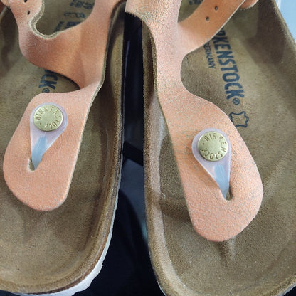 Birkenstock Washed Metallic Sea Copper Leather Gizeh | Brand New |