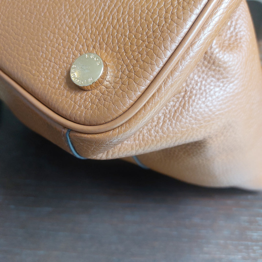 Michael Kors Brown Pebbled Leather Medium Jet Set Top Zip Tote Bag | Pre Loved |